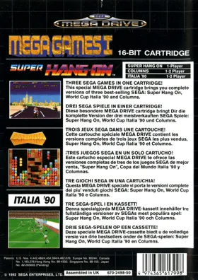 Mega Games I (Europe) box cover back